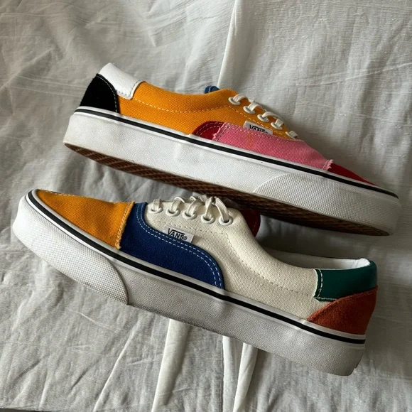 VANS Era Patchwork Shoes W8.5/M7 Multicolor Skateboard Sneakers Excellent - Picture 7 of 10
